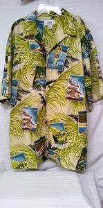 K.A.D. Clothing Co Mens Shirt Green Hawaiian Short Sleeve Button Down  L/48